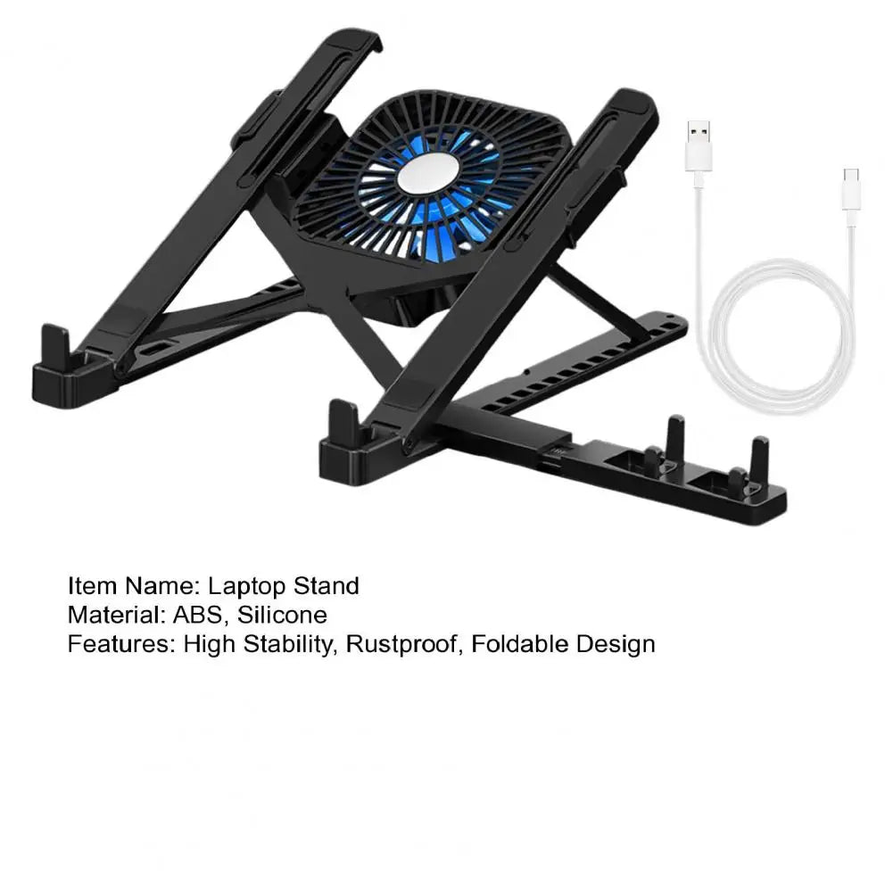 Adjustable Laptop Bracket Ergonomic Laptop Stand with Fan Portable Height Adjustable Riser Bracket for High Stability for Work