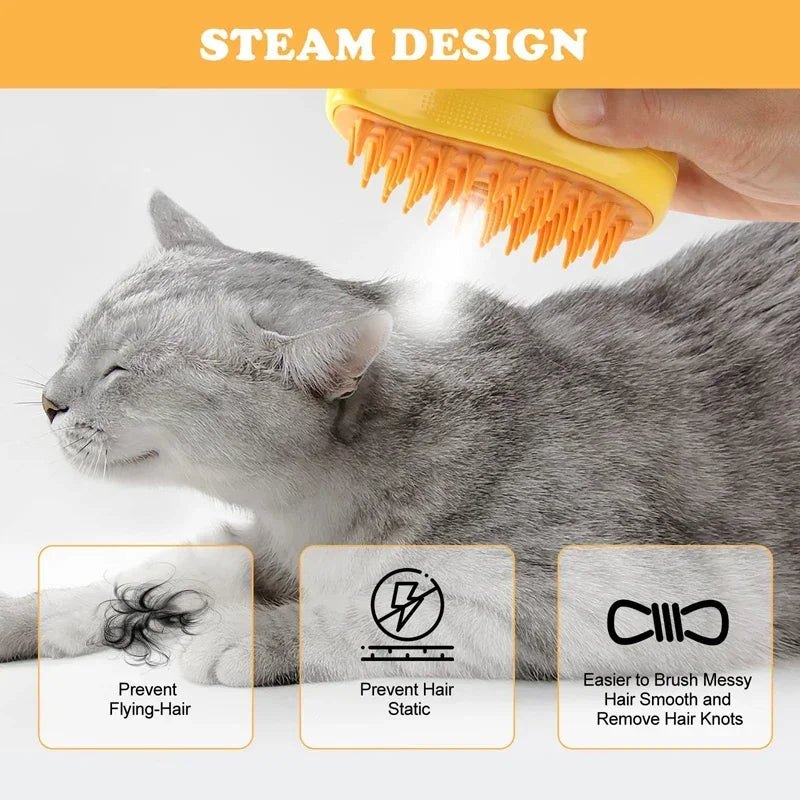 3 in 1 Pet Brush Cat Steam Brush Comb Dog Brush Electric Spray Cat Hair Brushes Massage Pet Grooming Hair Removal Combs