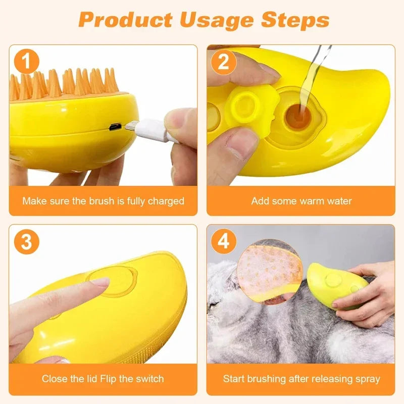 3 in 1 Pet Brush Cat Steam Brush Comb Dog Brush Electric Spray Cat Hair Brushes Massage Pet Grooming Hair Removal Combs