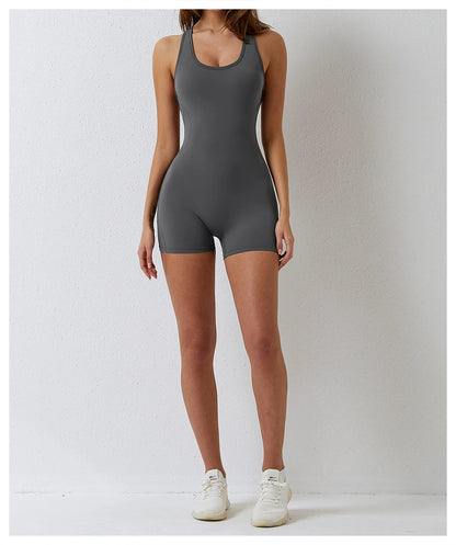 Air Chest Pad Bum Lift Shorts Yoga Bodysuit