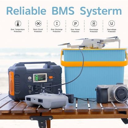 For Outdoor Emergency Supply Battery Camping TV Drone Laptop 230V Portable Power Station 200W Solar Generator 151WH AC
