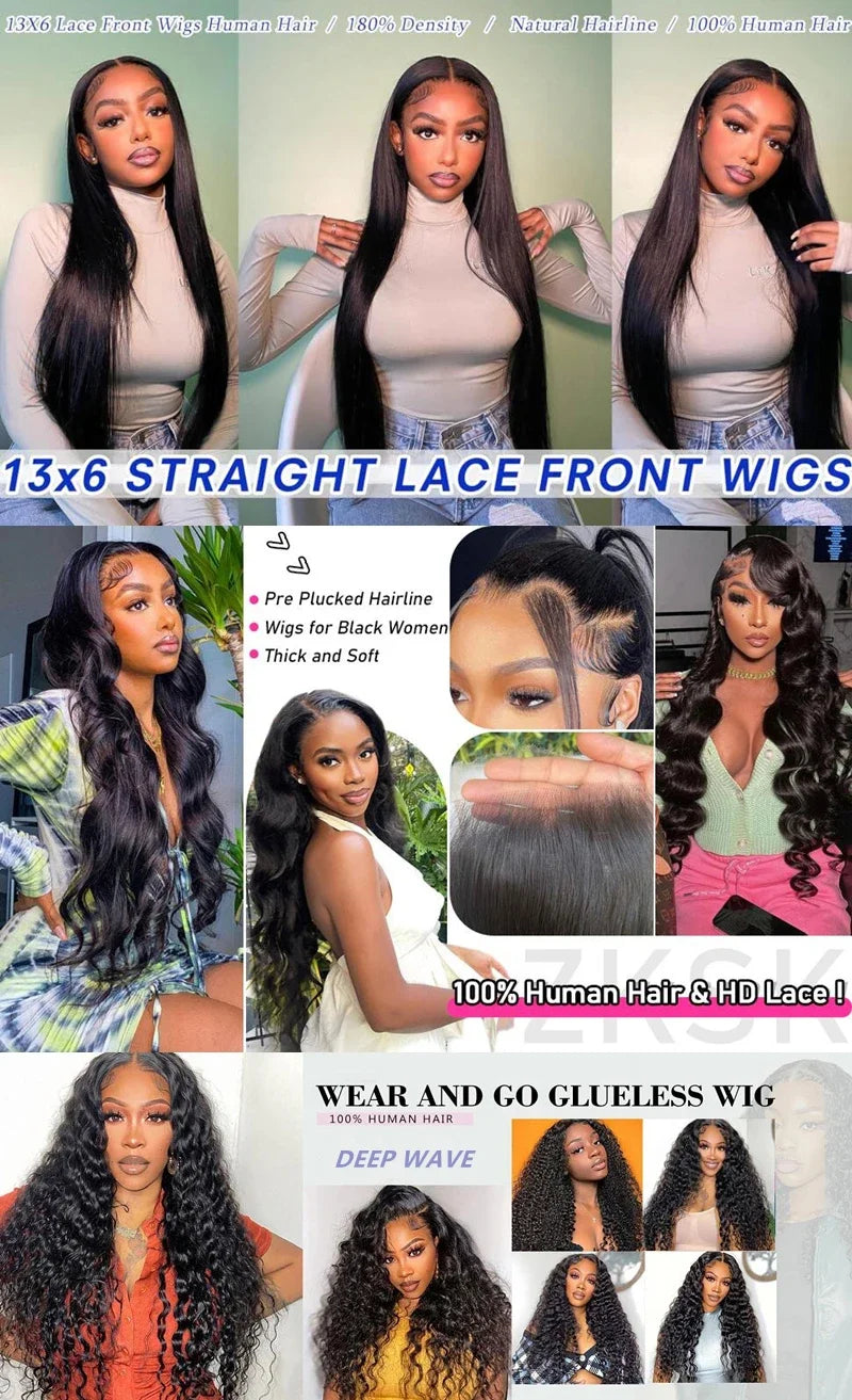 Human Hair Wigs 4x6 5x5 Glueless Wig Ready to Wear Brazilian Lace Frontal Wig for Women